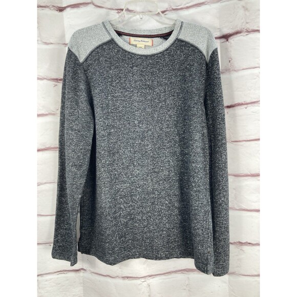 Tommy Bahama Men's M Gray Long Sleeve Crew Neck Pullover Sweater Top Fleece Line - Picture 1 of 9